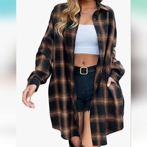 Plaid Button Down Shirt for Women